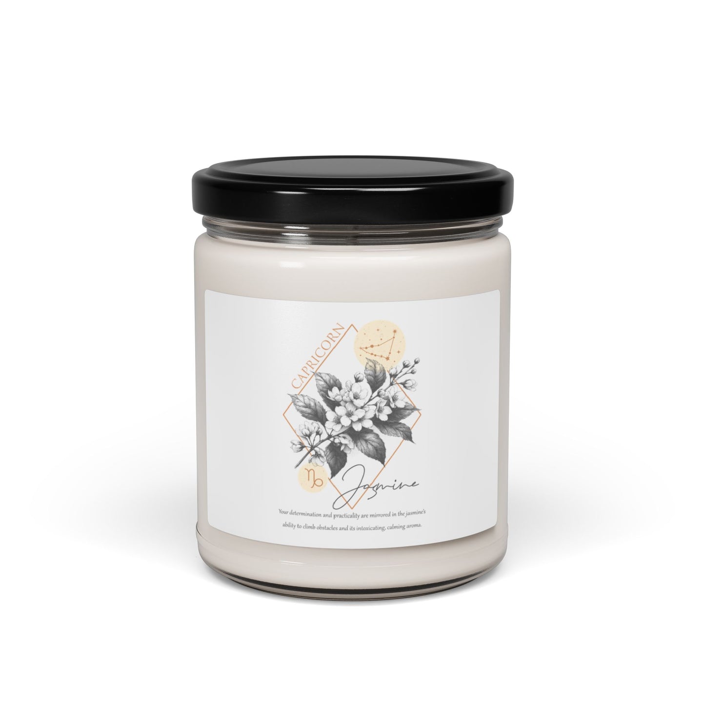 Capricorn Zodiac Sign Flower and Constellation Soy Wax Candle - 9oz, 9 Scent Options