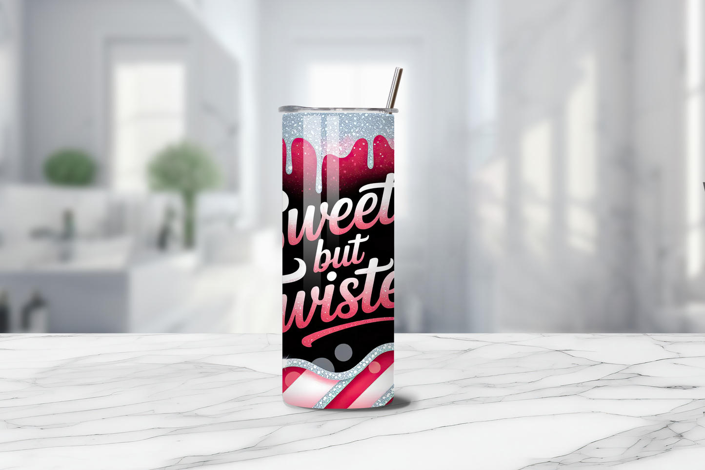 Sweet but Twisted 20oz Handmade Tumbler with Straw & Random Straw Topper