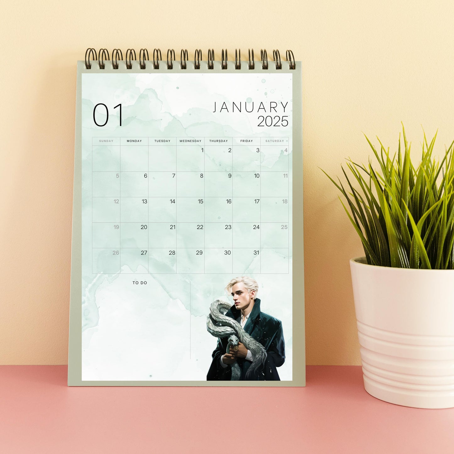 Magical HP Themed 2025 Digital Printable A4 Size Calendar