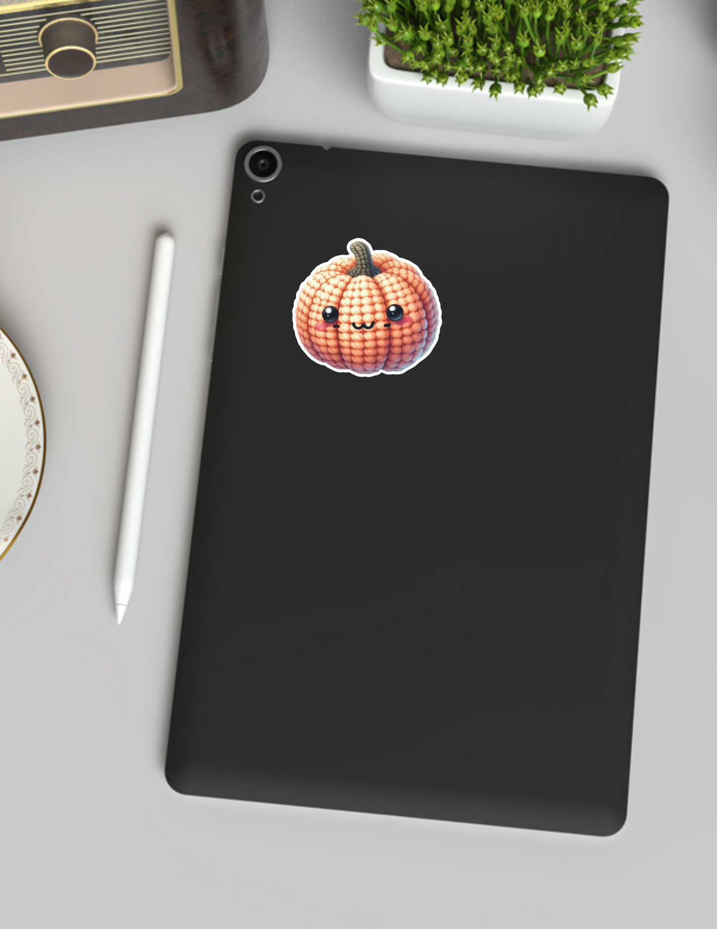 Cute Crochet Pumpkin Kawaii Sticker