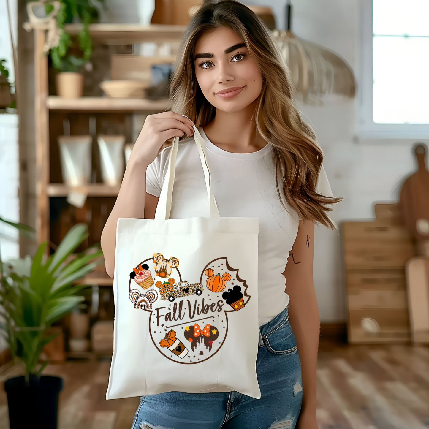 Fall Vibes Tote Bag β Autumn-Themed Reusable Canvas Bag