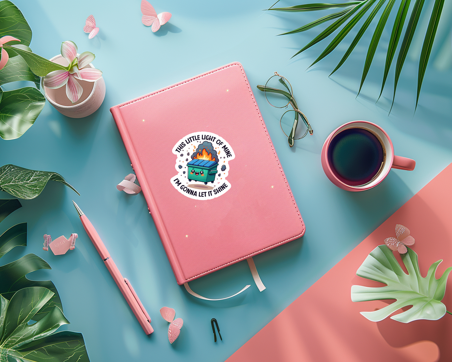 This Little Light of Mine I'm Gonna Let It Shine Dumpster Fire Sticker