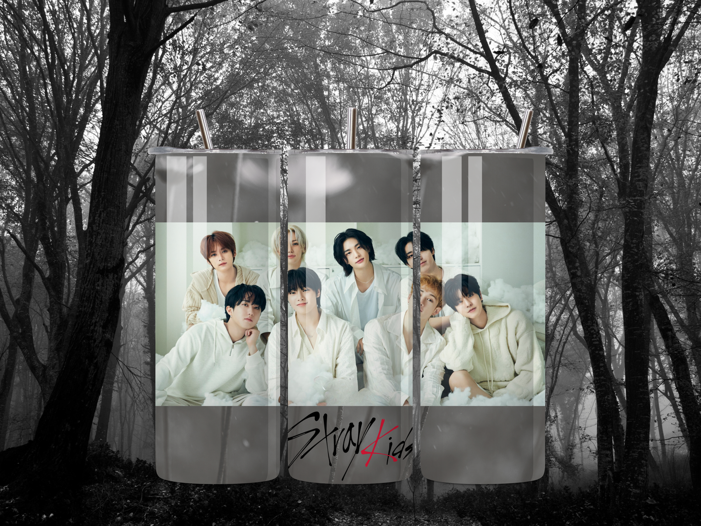 20 oz Stray Kids Black & White Tumbler