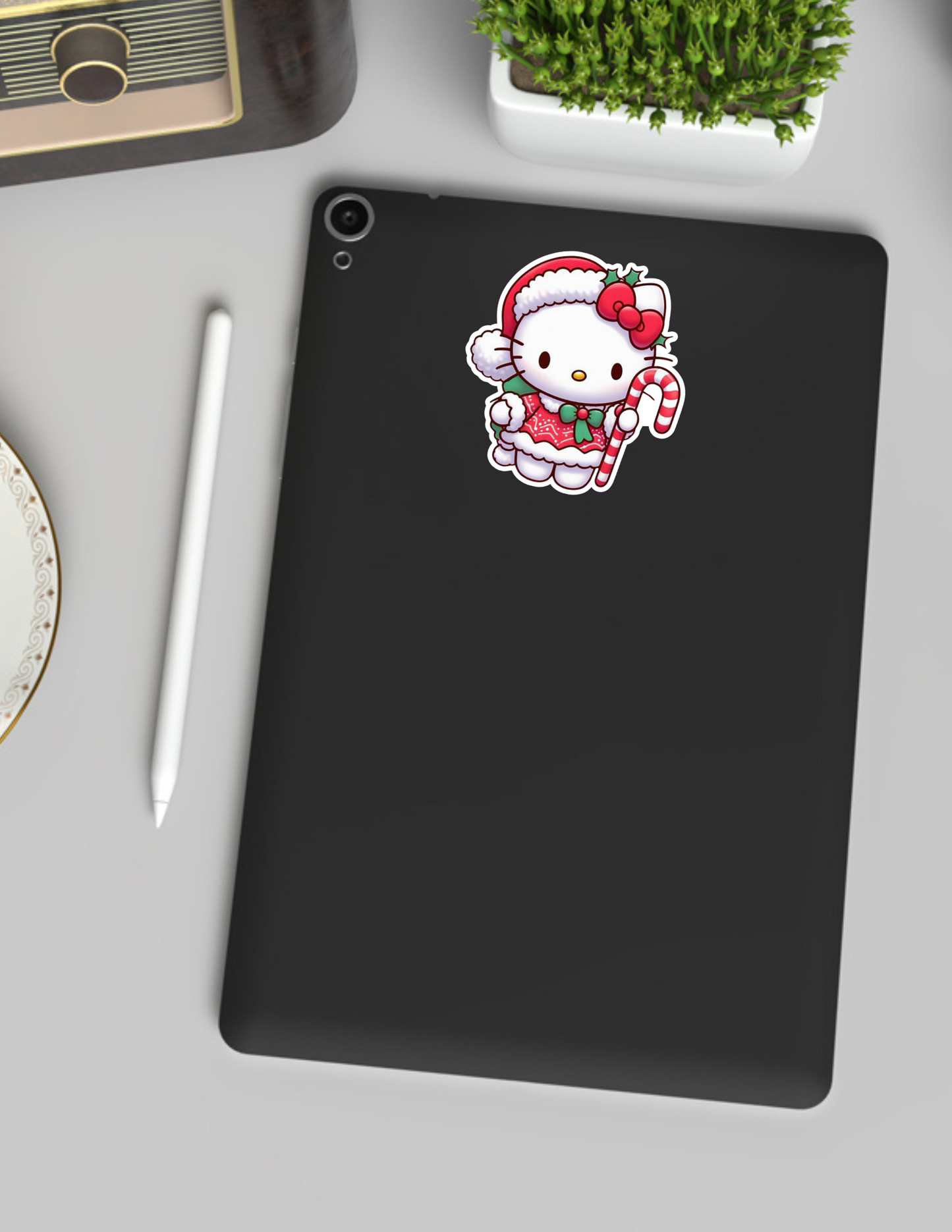 Christmas Kitty Candycane Sticker