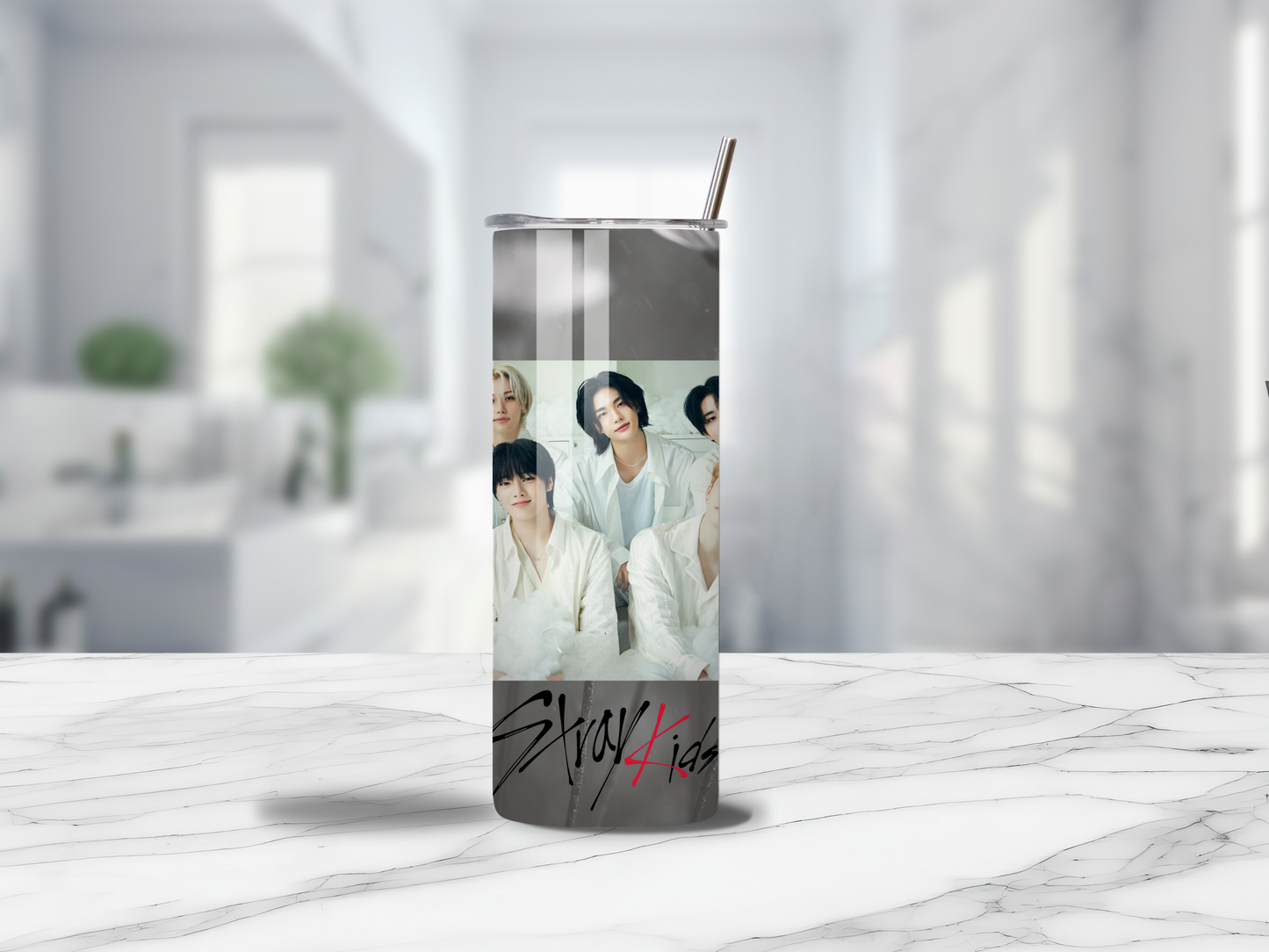 20 oz Stray Kids Black & White Tumbler