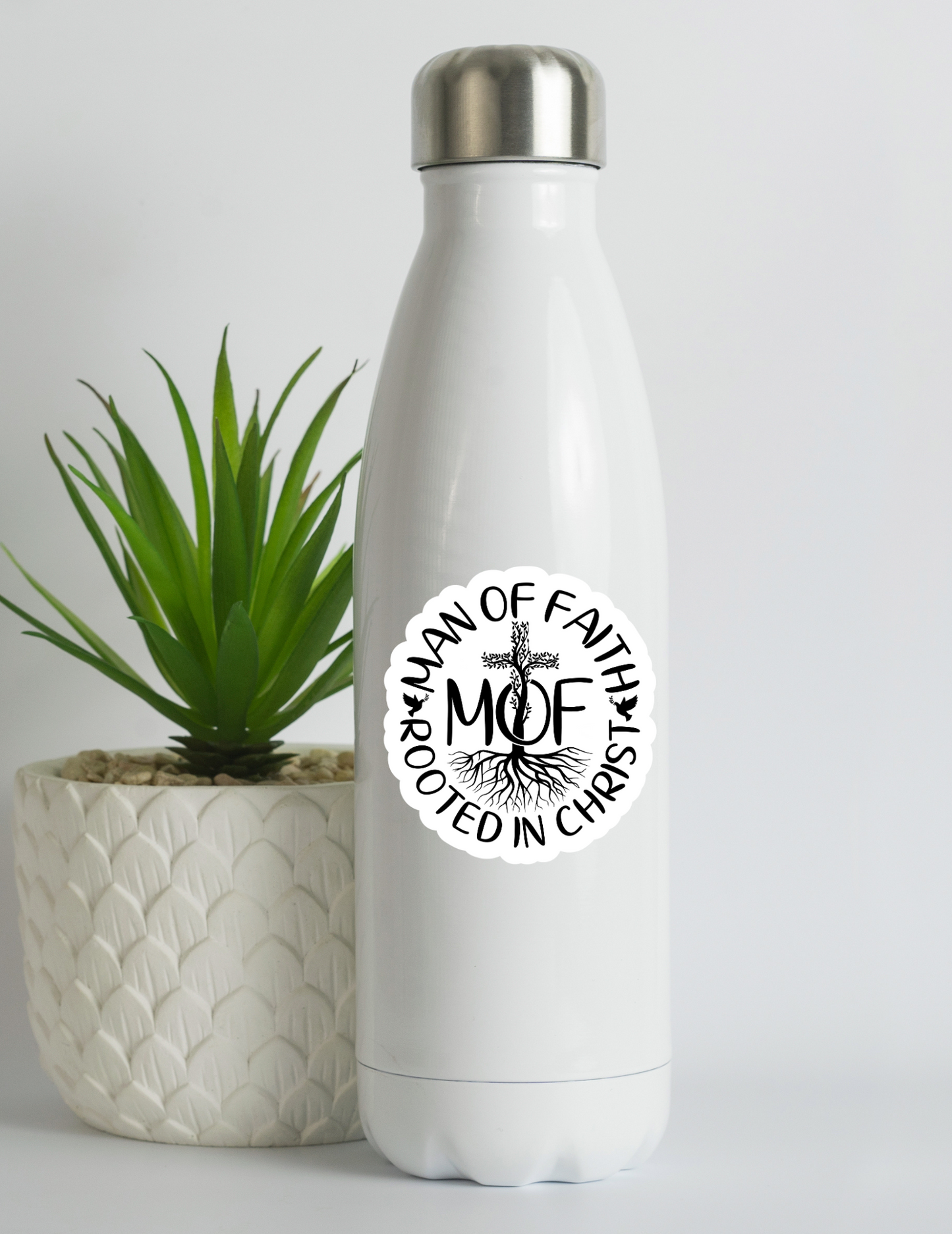 Man of Faith, Rooted in Christ Sticker