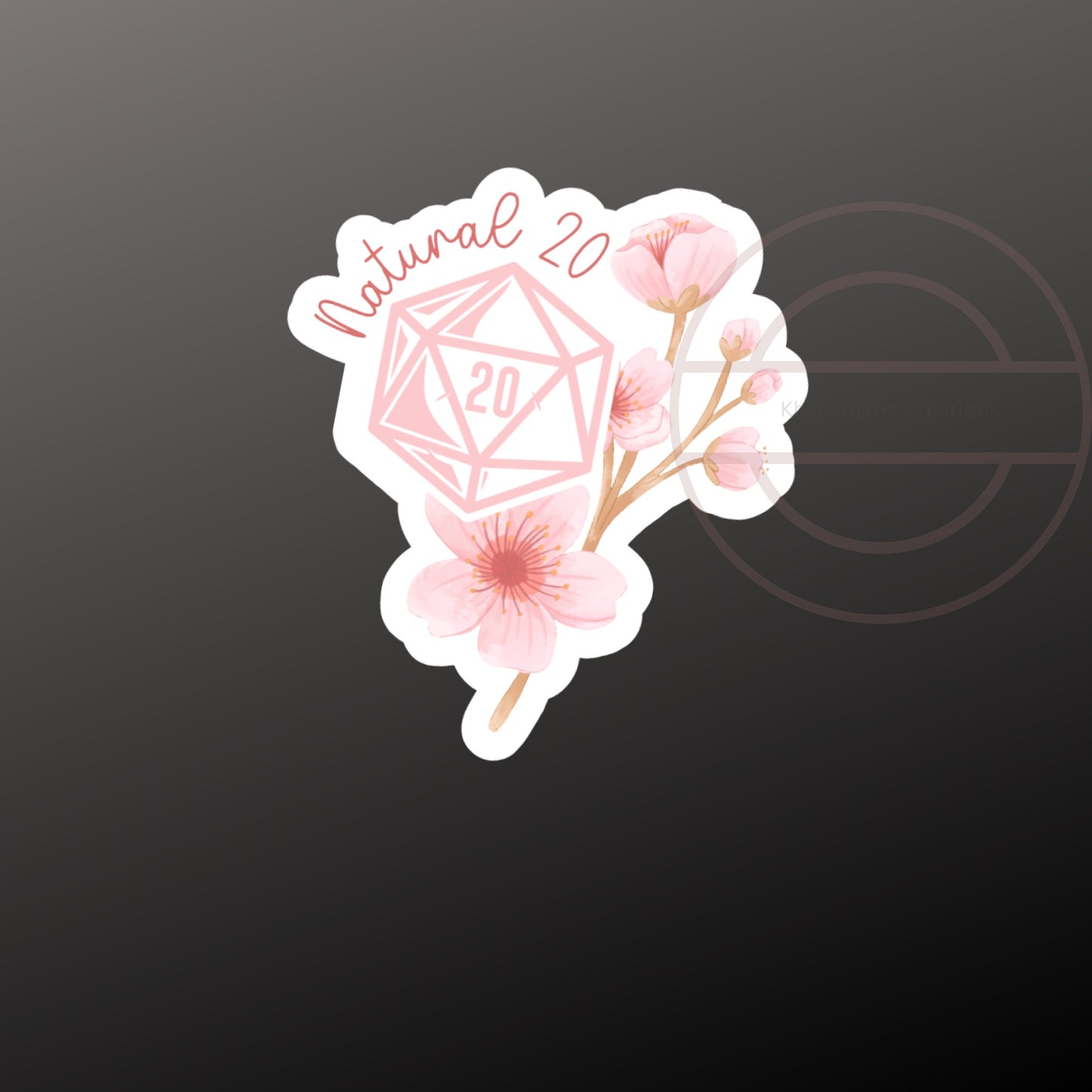 Natural 20 Floral DND Sticker