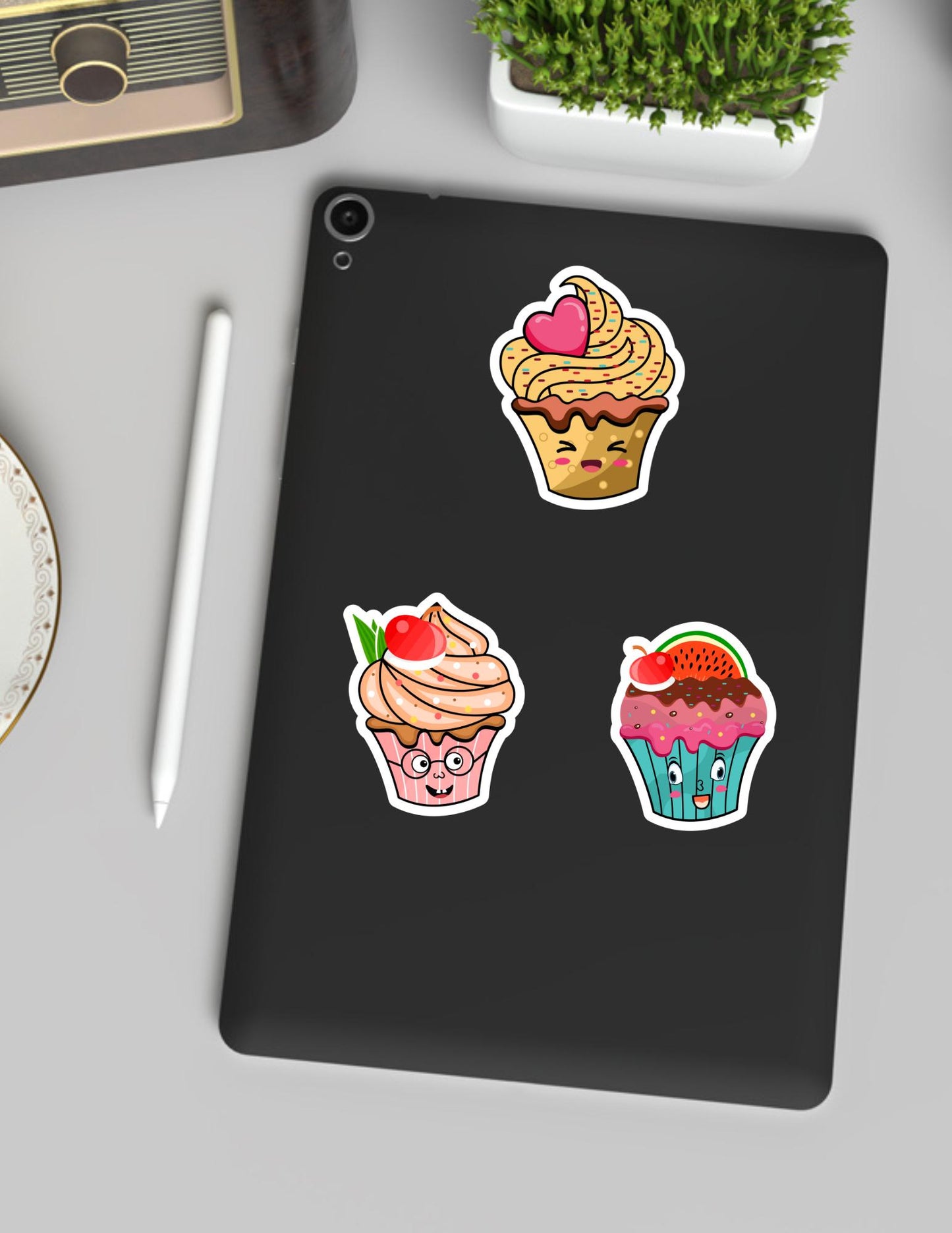 cupcake sticker 3 pack