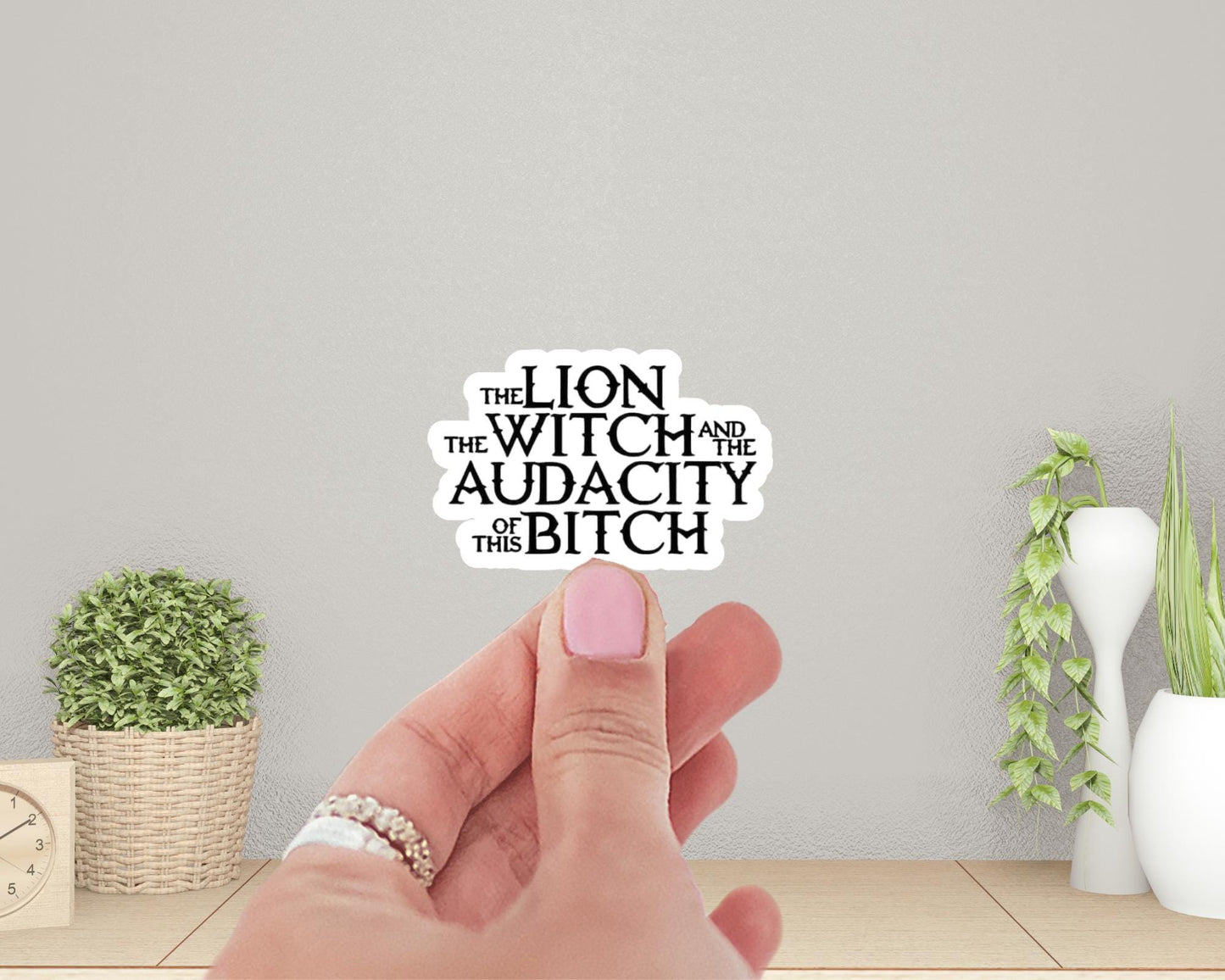 The Lion, The Witch, and The Audacity Sticker | Funny Vinyl Decal | Water-Resistant Snarky Sticker | Gift for Him | Gift for Her | Reader