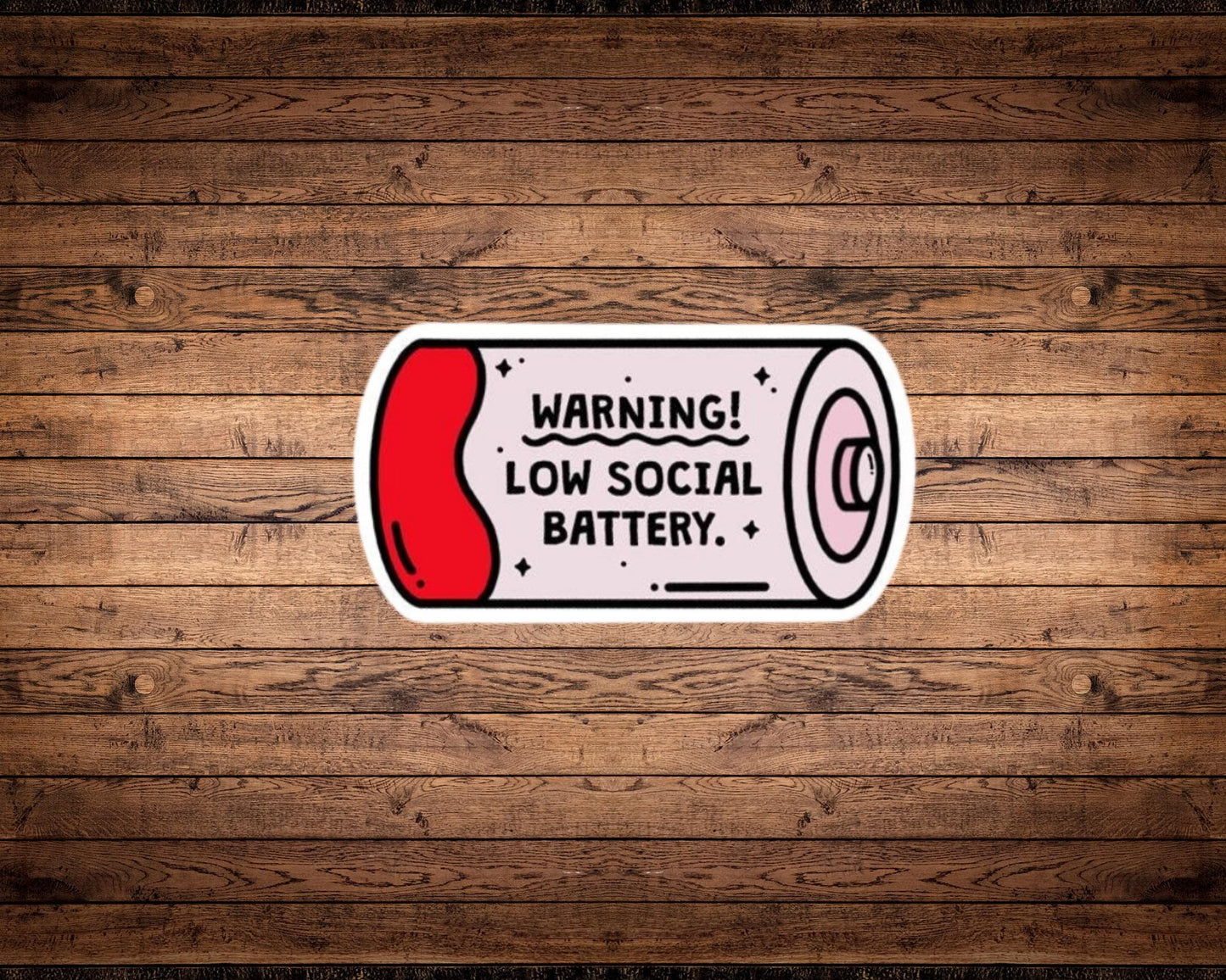 Low Social Battery Vinyl Sticker | Gift for Her | Gift for Him | Kindle Sticker |Laptop Sticker | Funny Sticker | Introvert Gift Idea