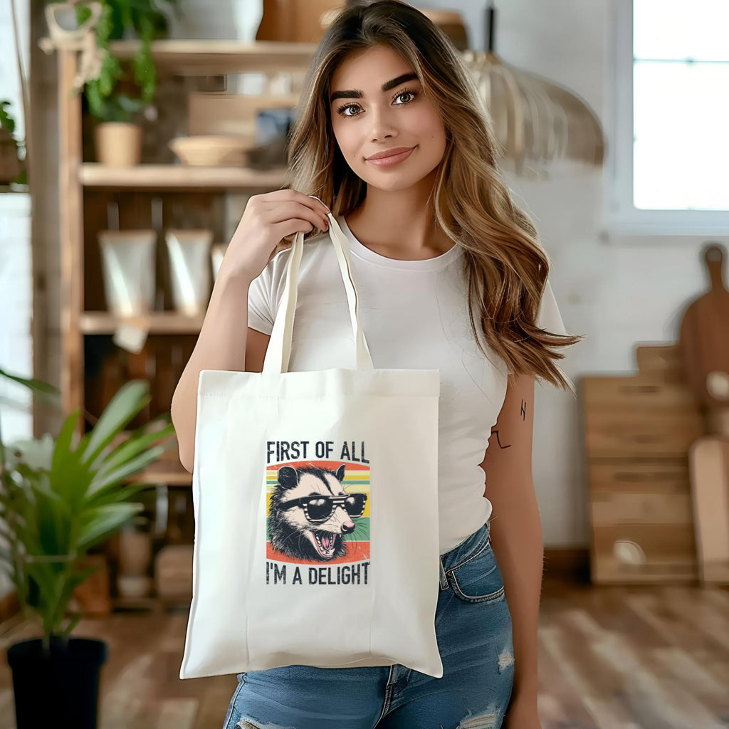 First of All, I'm a Delight Opossum Tote Bag