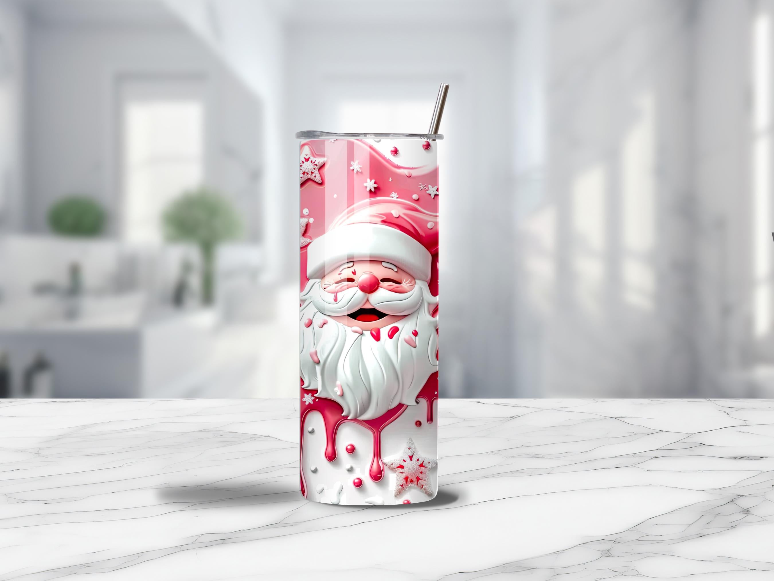 Christmas Santa Tumbler 20 oz Stainless Steel