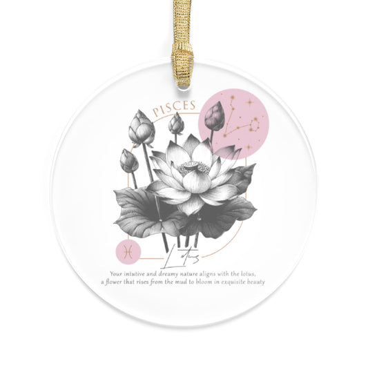 Pisces Zodiac Sign Flower and Constellation Acrylic Ornaments - Available in Bundles of 1, 5, 10, 25, or 50 Pieces