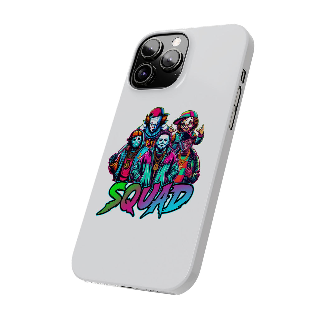 SQUAD" Horror Character Phone Case – Slim and Glossy Impact-Resistant Design