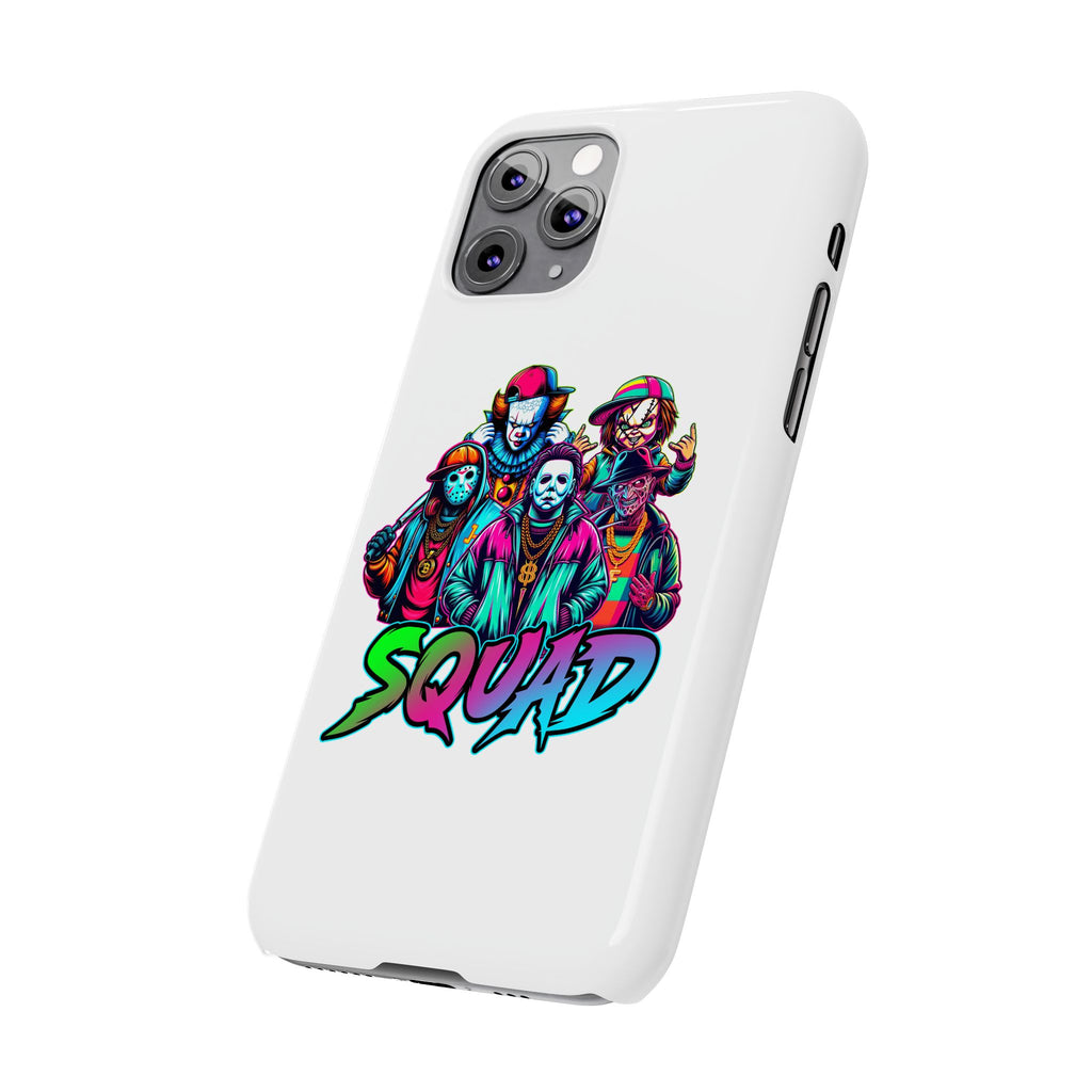 SQUAD" Horror Character Phone Case – Slim and Glossy Impact-Resistant Design