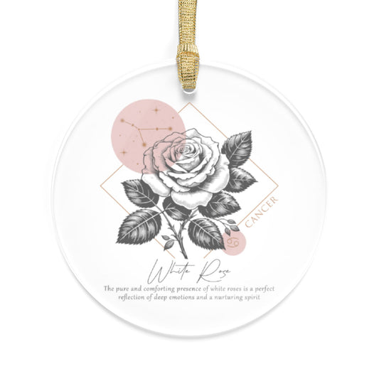 Cancer Zodiac Sign Flower and Constellation Acrylic Ornaments - Available in Bundles of 1, 5, 10, 25, or 50 Pieces