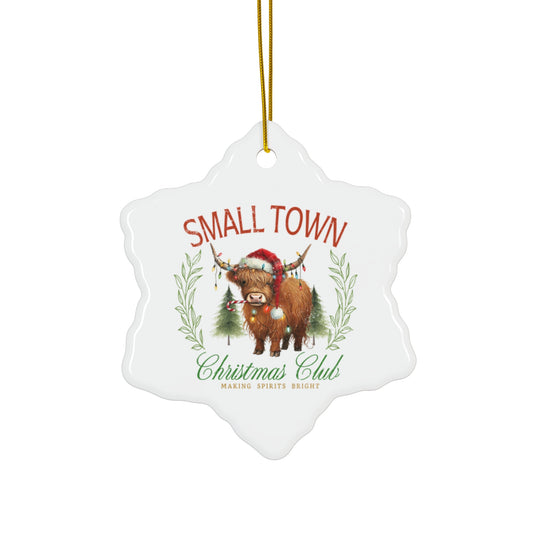 Small-Town Christmas Ceramic Ornament | Glossy Finish | 2 Shapes Available