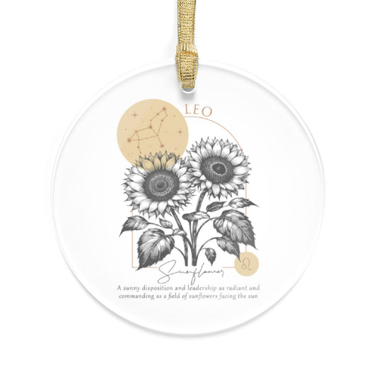 Leo Zodiac Sign Flower and Constellation Acrylic Ornaments - Available in Bundles of 1, 5, 10, 25, or 50 Pieces