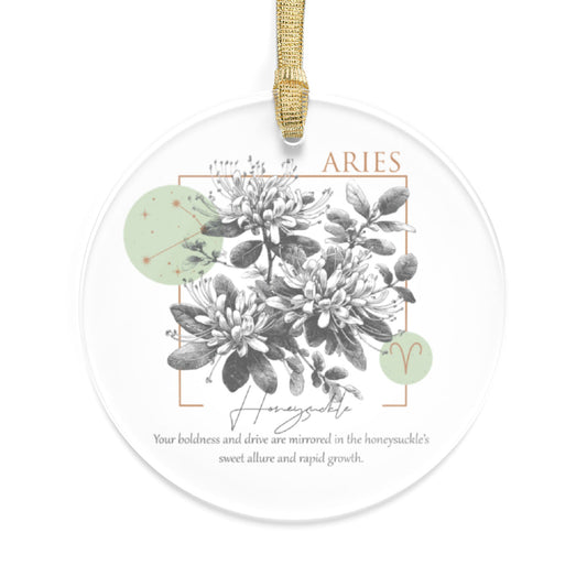 Aries Zodiac Sign Flower and Constellation Acrylic Ornaments - Available in Bundles of 1, 5, 10, 25, or 50 Pieces