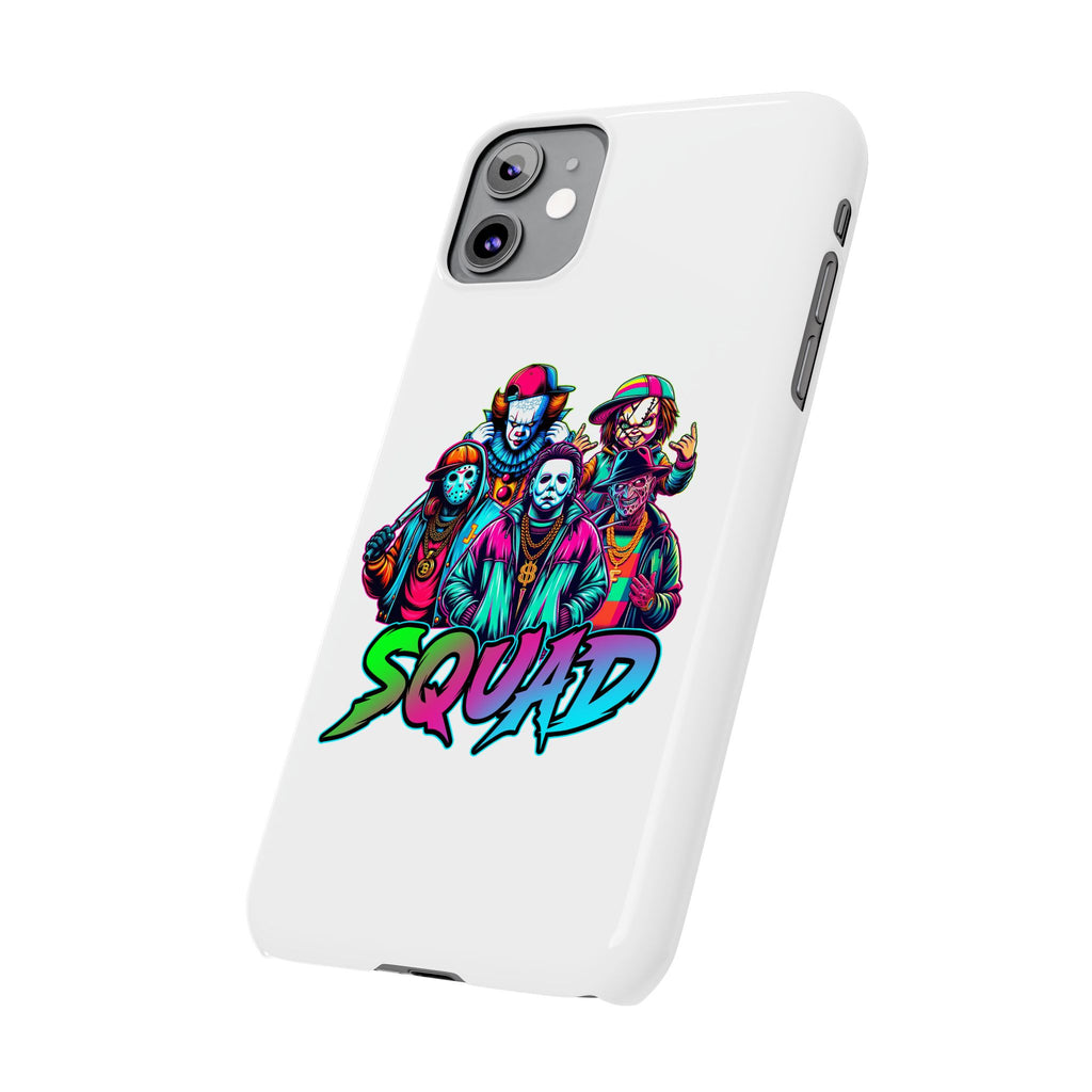 SQUAD" Horror Character Phone Case – Slim and Glossy Impact-Resistant Design