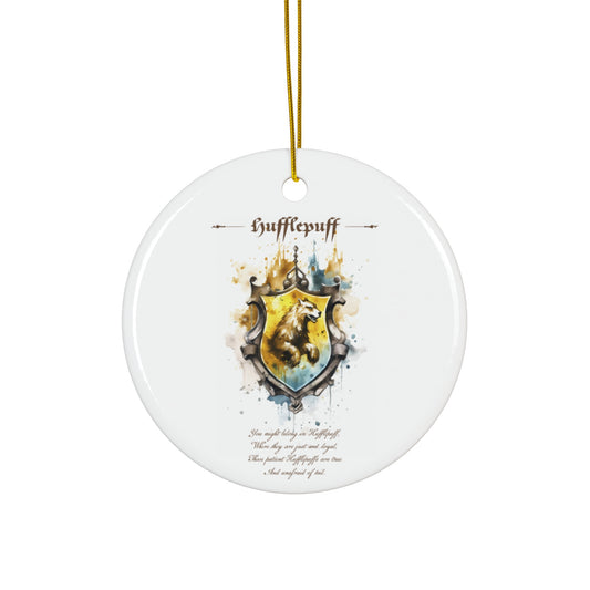 Hufflepuff-Themed Ceramic Ornament