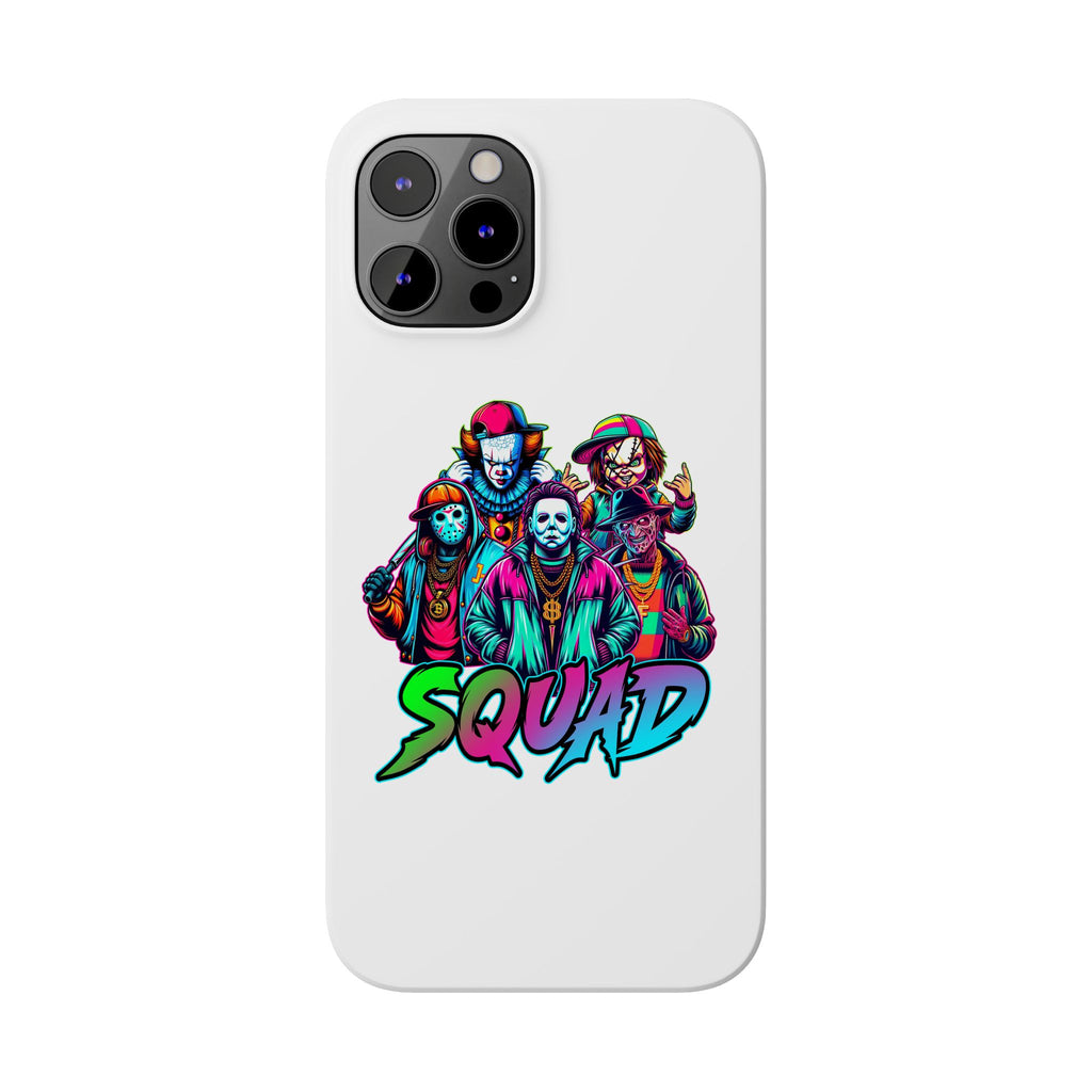 SQUAD" Horror Character Phone Case – Slim and Glossy Impact-Resistant Design