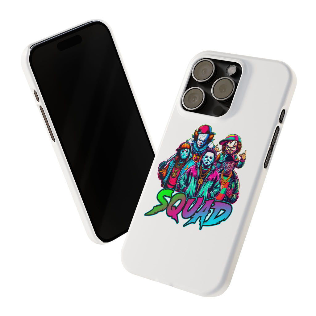 SQUAD" Horror Character Phone Case – Slim and Glossy Impact-Resistant Design