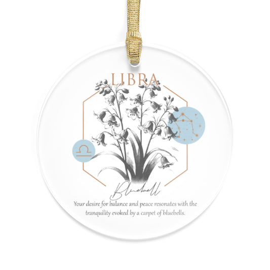 Libra Zodiac Sign Flower and Constellation Acrylic Ornaments - Available in Bundles of 1, 5, 10, 25, or 50 Pieces