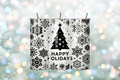 Happy Holidays 20oz Handmade Tumbler with Straw & Random Straw Topper