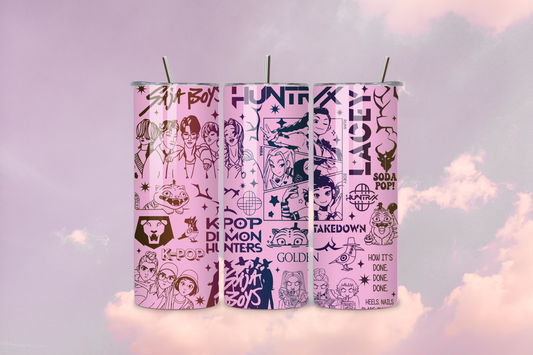 Soda Pop x Huntrix Pink 20oz Handmade Tumbler with Straw & Random Straw Topper