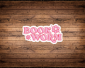 Book Worm Sticker | Cute Bookish Vinyl Sticker | Pink Reader Sticker for Kindle, Laptop & Water Bottle