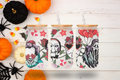 Horror love-themed cup 16 oz Frosted Glass Cup with Bamboo Lid