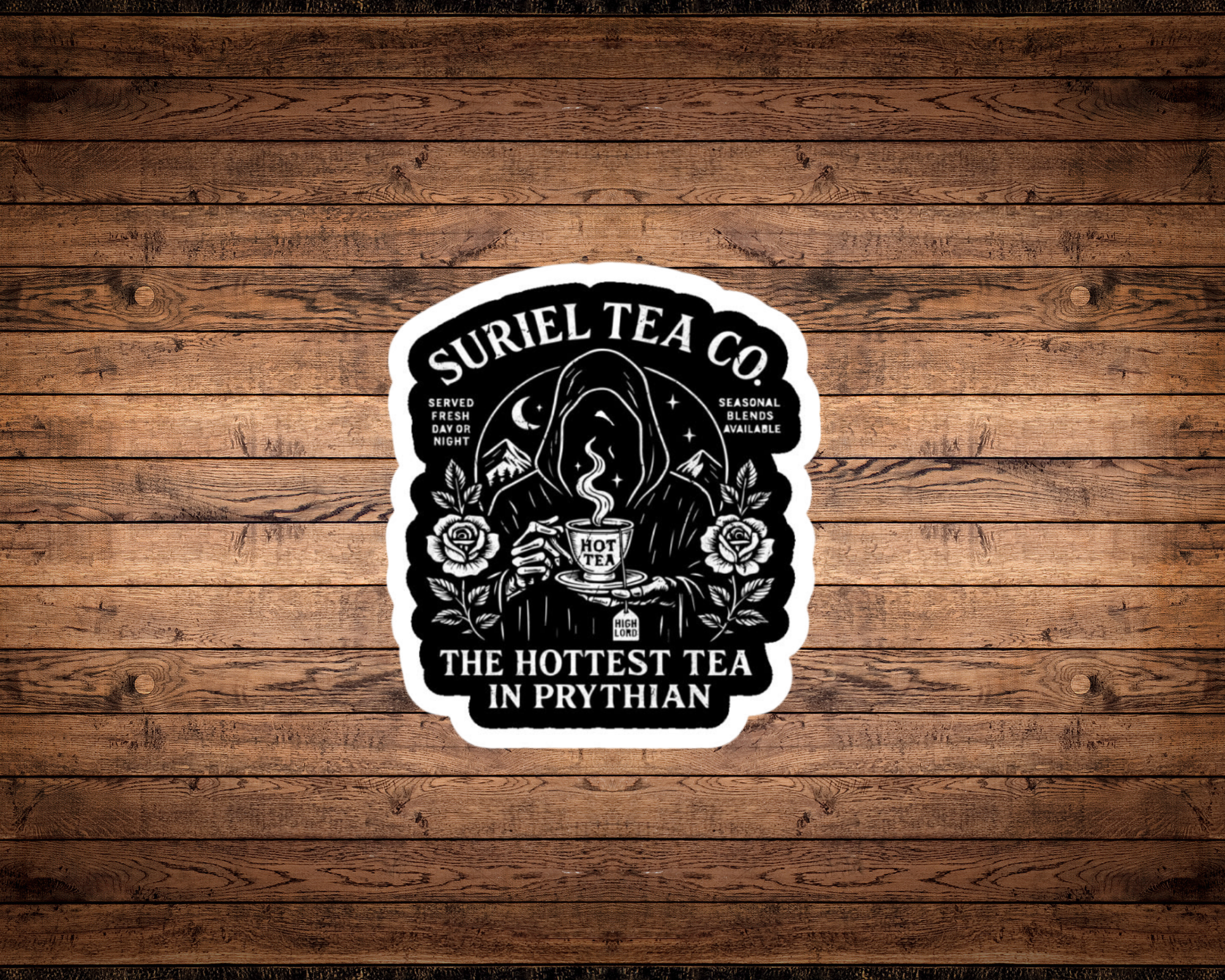 Suriel Tea Co. Sticker | ACOTAR Inspired Bookish Vinyl Sticker | Prythian Tea Lover Gift