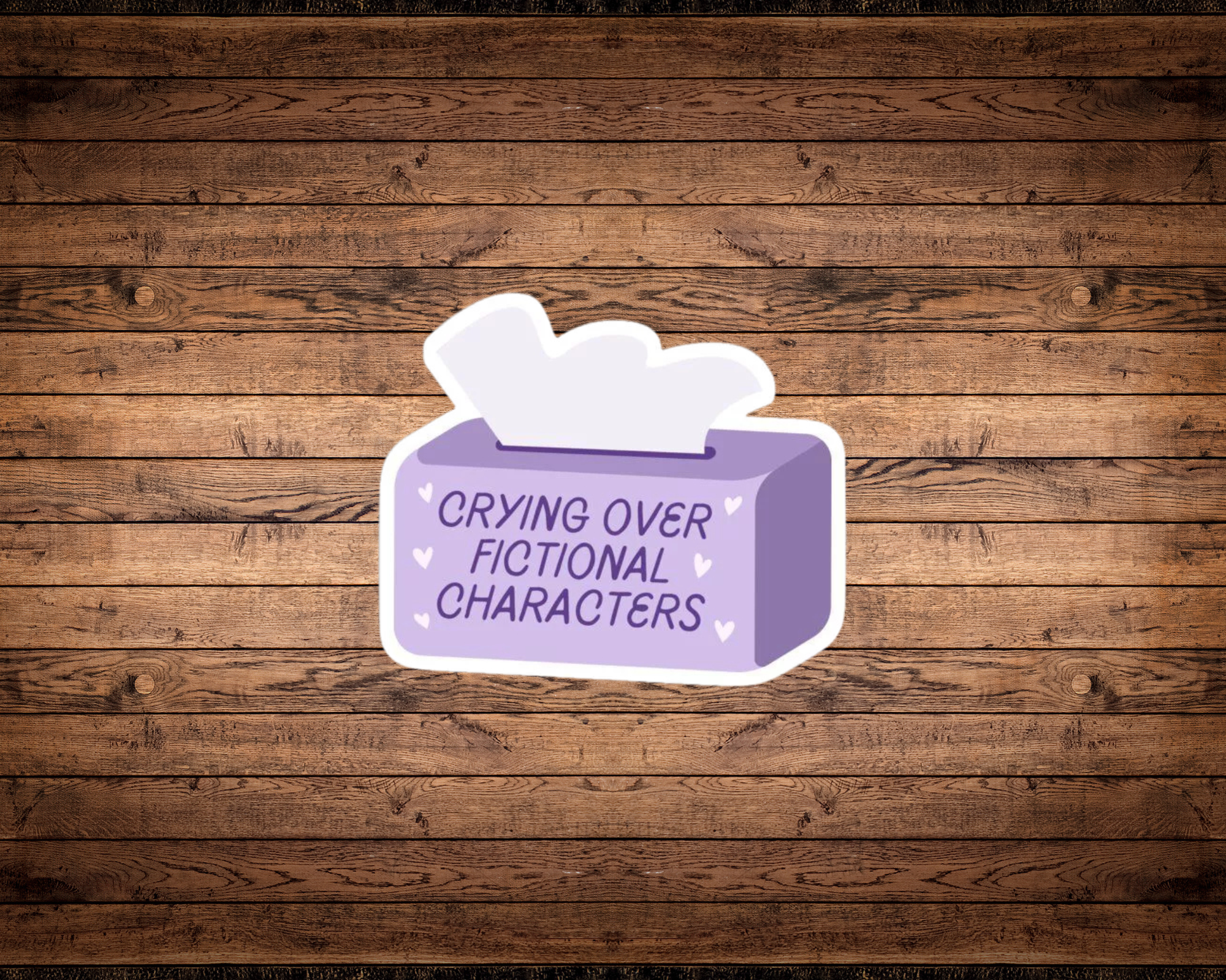 Crying Over Fictional Characters Sticker | Funny Bookish Vinyl Sticker | Reader & Book Lover Gift