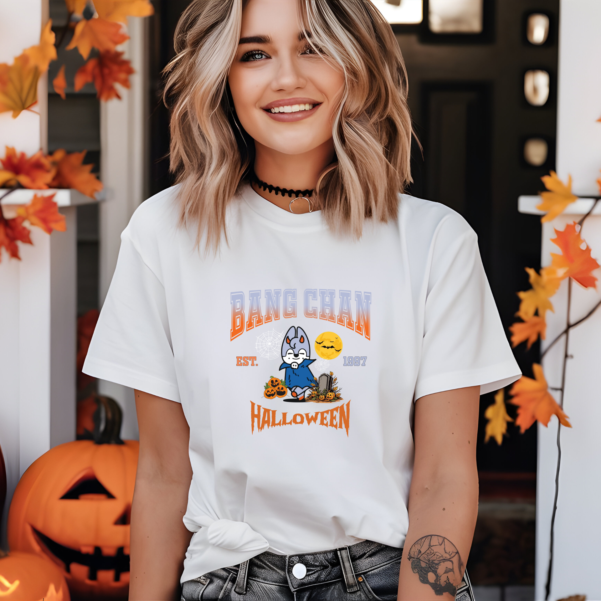 Bang Chan Halloween SKZOO Unisex Soft-Style T-Shirt
