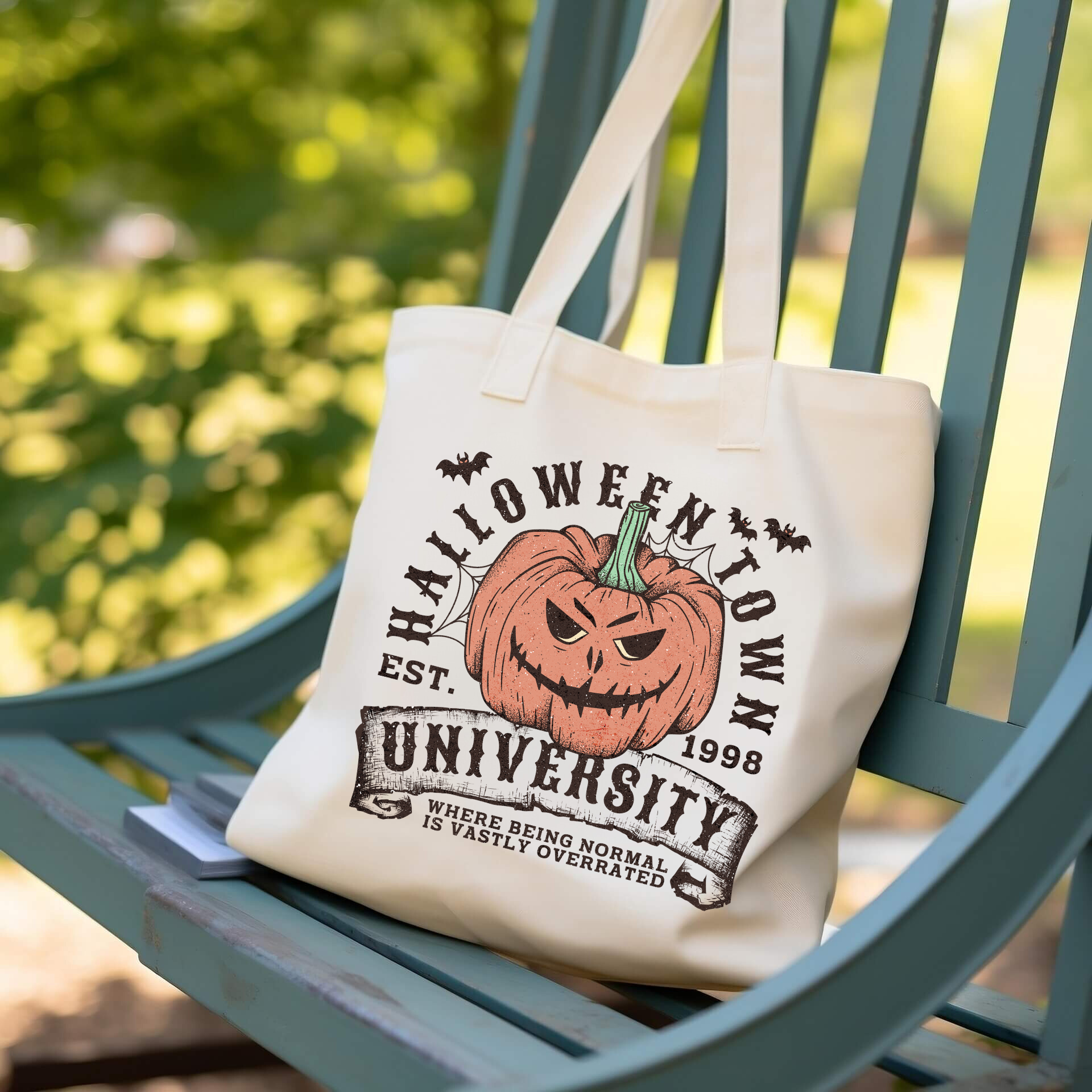 Halloweentown University Tote Bag – Spooky Pumpkin Canvas Bag