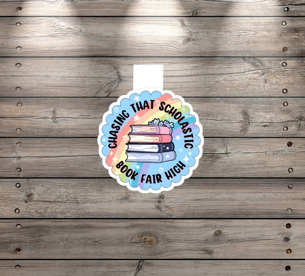 “Chasing That Scholastic Book Fair High” Handmade Magnetic Bookmark