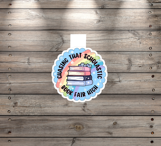 “Chasing That Scholastic Book Fair High” Handmade Magnetic Bookmark