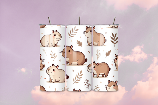 Capybara Cutie 20oz Handmade Tumbler with Straw & Random Straw Topper