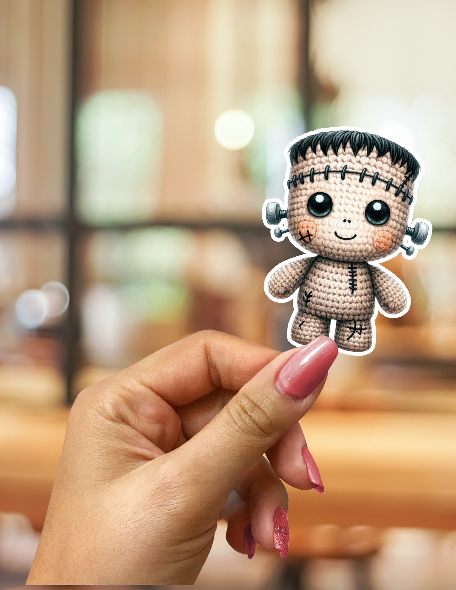 Crochet Frankenstein Kawaii Sticker