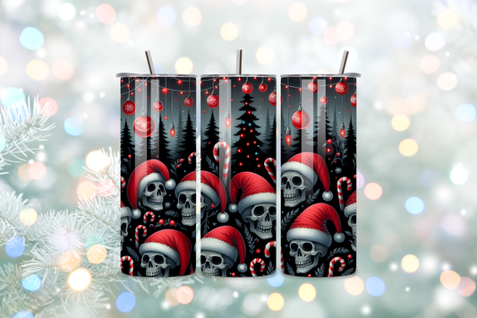 Gothic Christmas 20oz Handmade Tumbler with Straw & Random Straw Topper