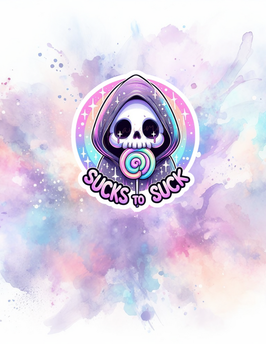 Sucks to Suck Skeleton Sticker