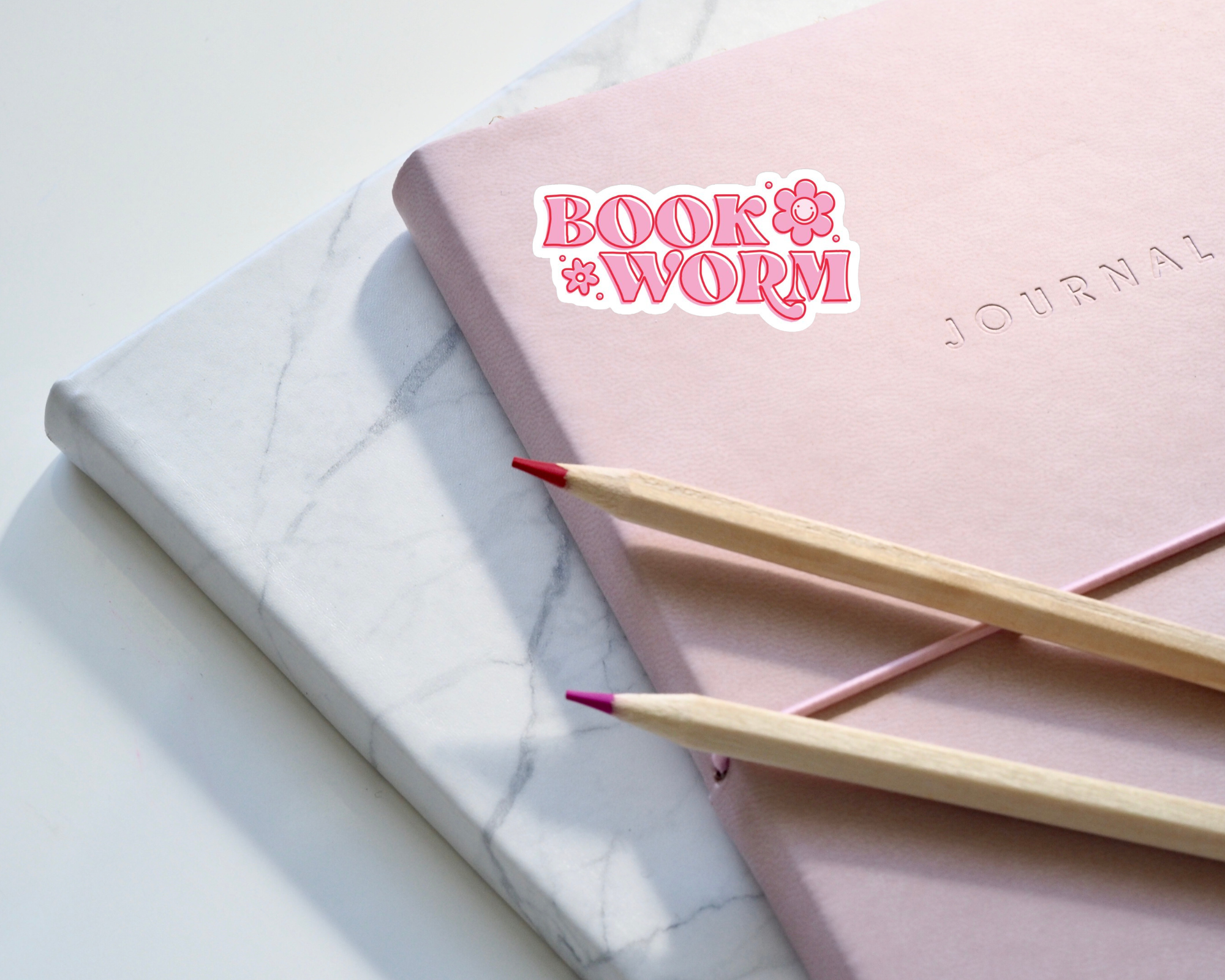 Book Worm Sticker | Cute Bookish Vinyl Sticker | Pink Reader Sticker for Kindle, Laptop & Water Bottle