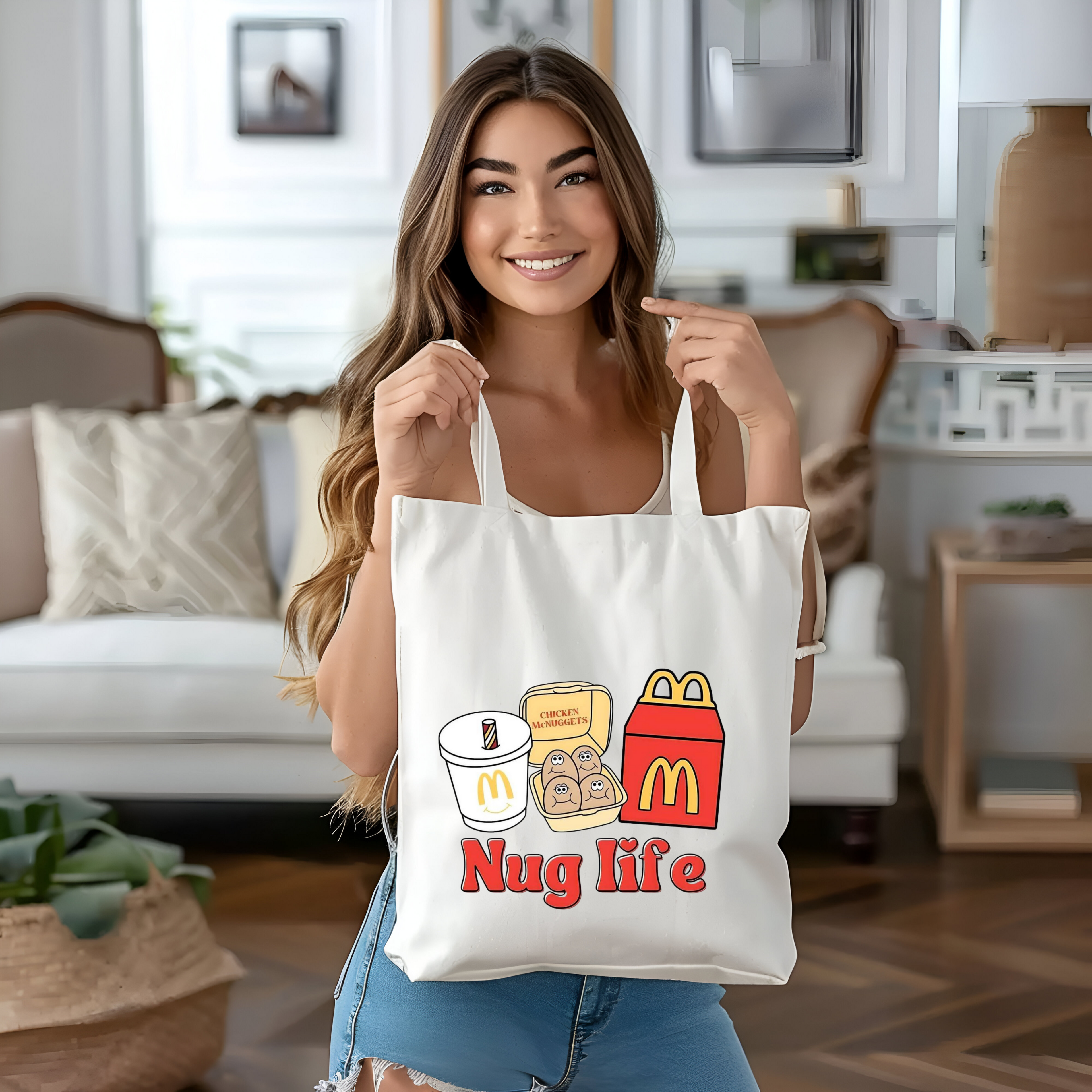 “Nug Life” Tote Bag – Fun Fast Food-Inspired Tote for Nugget Lovers