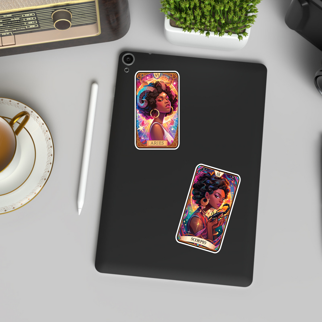 African American Zodiac Sign Stickers