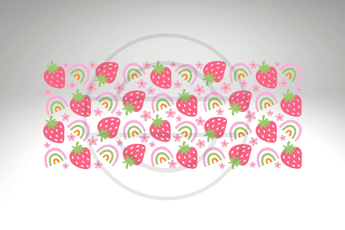 Cute Strawberry & Rainbow 16 oz Frosted Glass Cup with Bamboo Lid & Straw