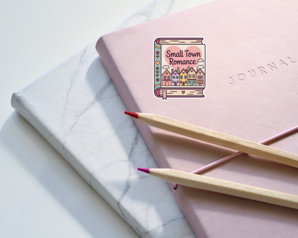 Small Town Romance Sticker | Cozy Romance Book Vinyl Sticker | Book Lover & Kindle Sticker