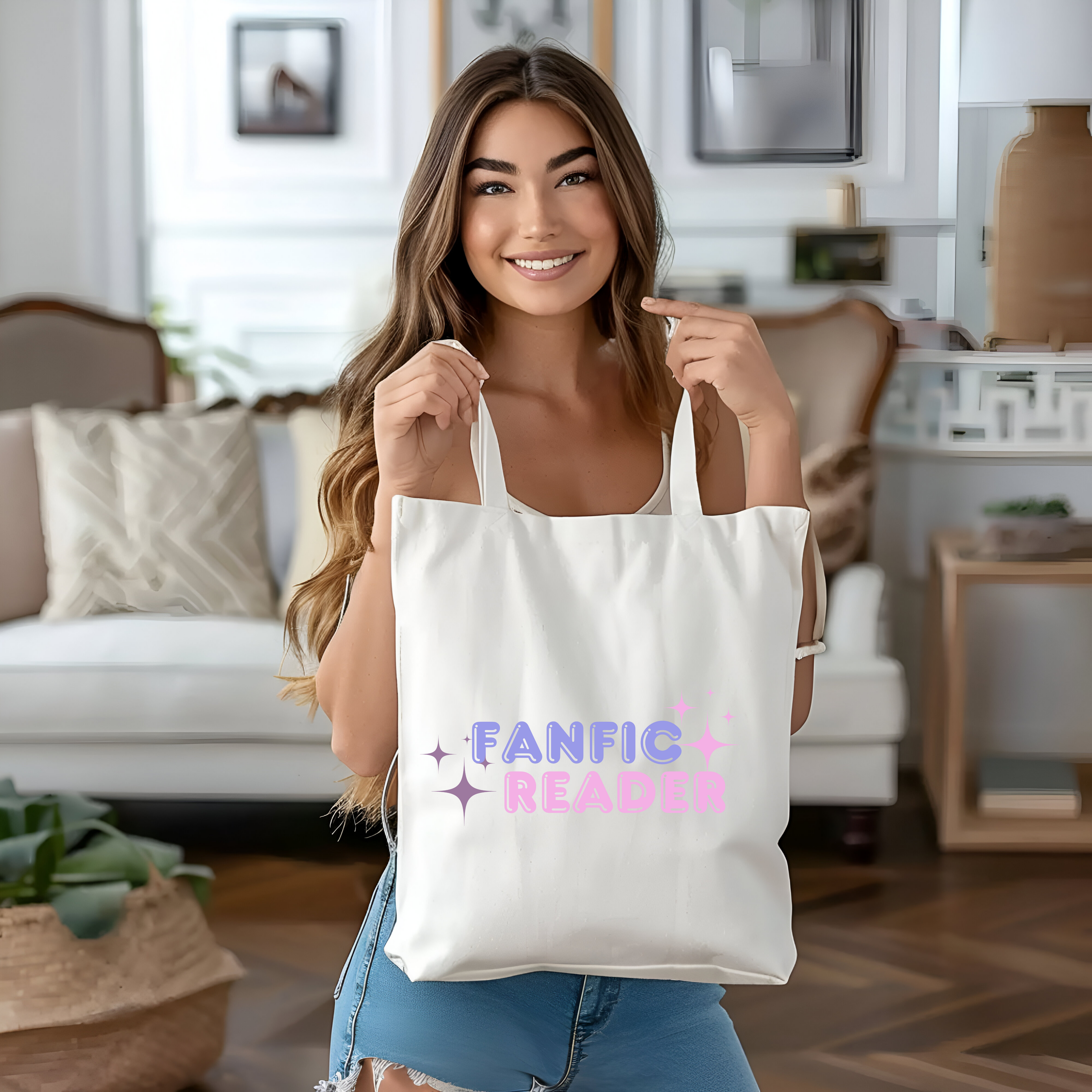 “Fanfic Reader” Tote Bag – Perfect for Book Lovers and Fandom Enthusiasts