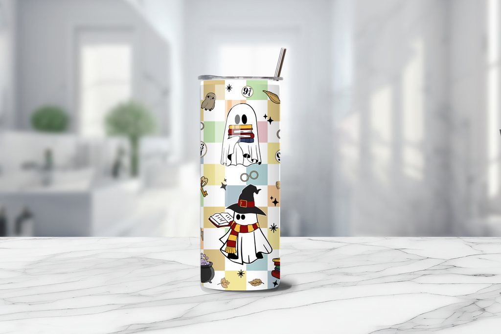 Spooky Wizard 20oz Handmade Tumbler with Straw & Random Straw Topper