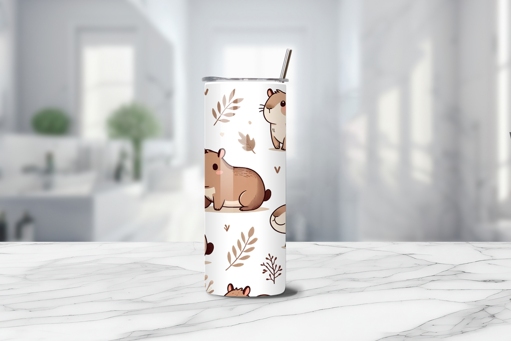 Capybara Cutie 20oz Handmade Tumbler with Straw & Random Straw Topper